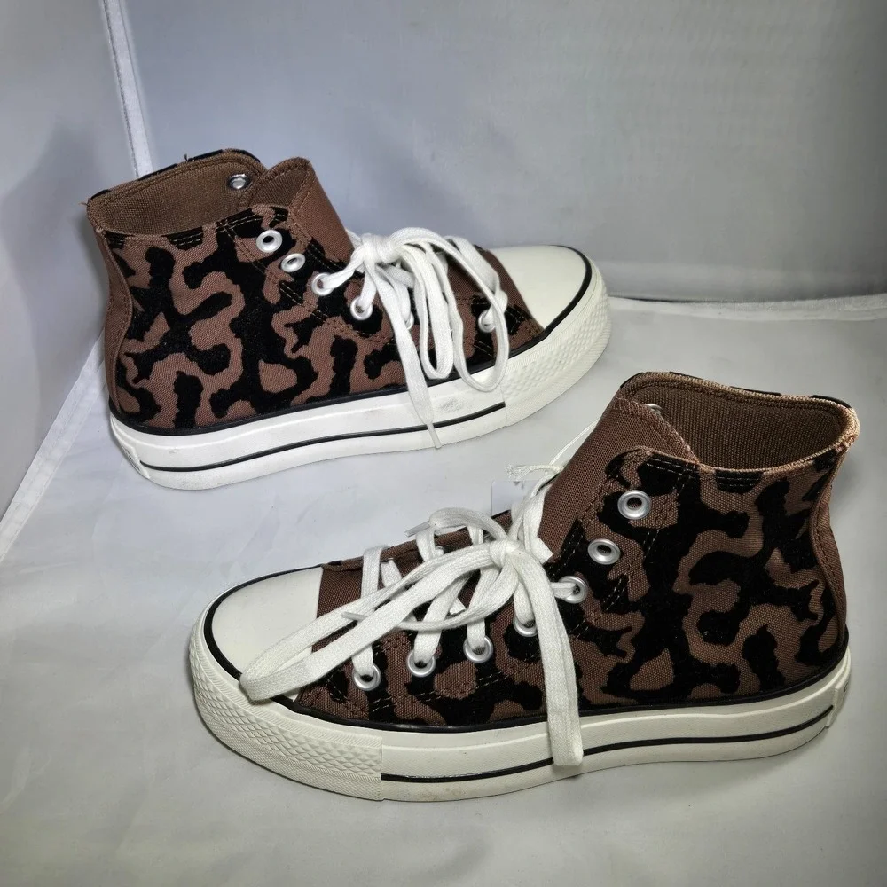 Converse Chuck Taylor Leopard Remix Lift Platform Hi Top Shoe Womens 6‎ New - Picture 3 of 9